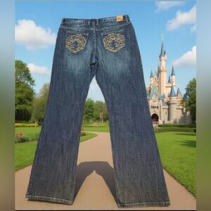 Disney Parks Women's Walt Disney World Mickey Mouse Denim Jeans! Size !2 EUC